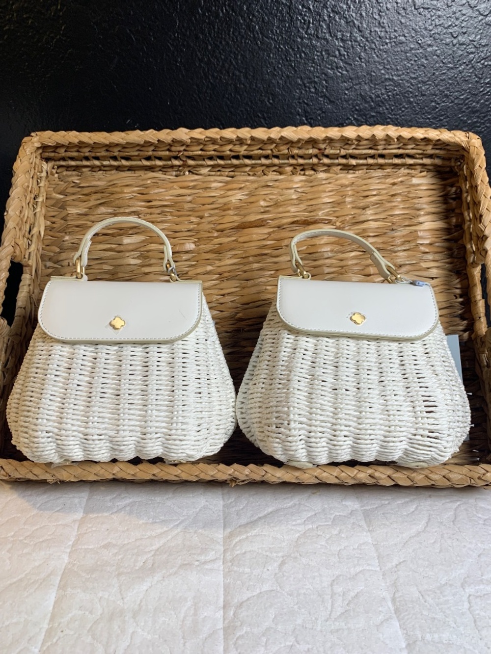 Antonio Melani white woven mini handbag/NWT cute and summery - Picture 15 of 16